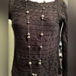 Long necklace-perfect for so many outfits!44” - black & gold-toned beads-